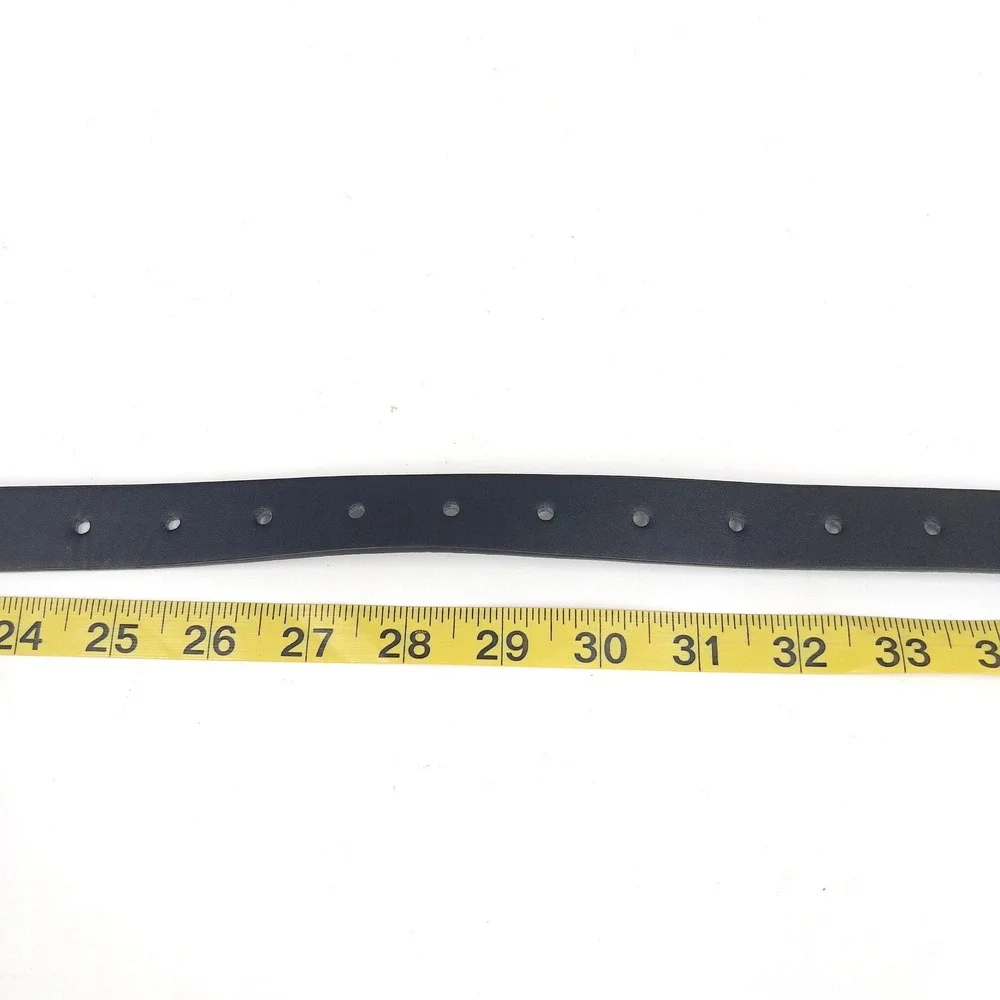 Womens Belt XS S M Black Gold Bar Buckle Statement 80s Brutalist Avant Garde